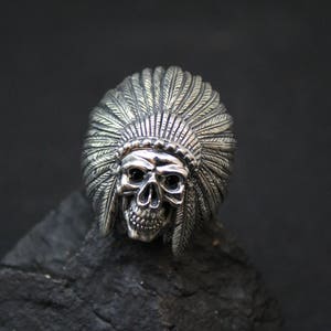 Sterling Silver Biker Skull Ring, Ring, Biker Jewelry, Sterling Skull Ring, Biker Ring, oxidized with spinel eyes, designer