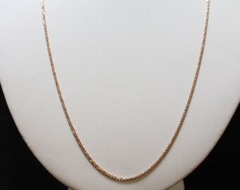 Two Tone Sterling Silver Braided Necklace, Rose and Silver Color Sterling Silver Necklace