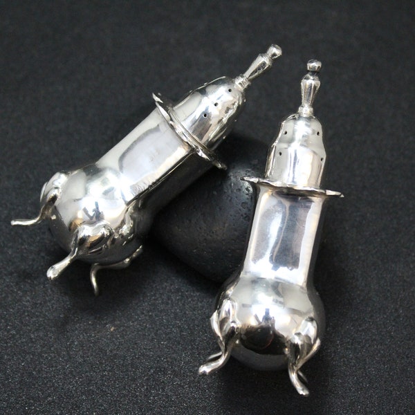 Sterling Silver Sanborns Mexico Salt and Pepper Shakers, Sterling Salt and Pepper, Early Mexican Sterling, Mexican Tableware