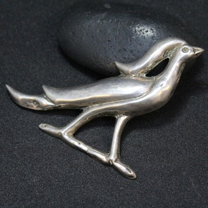 Large Sterling Silver Mexican Bird Brooch, Sterling Bird Pin, Sterling Silver Bird, Big Mexican Bird Pin, Taxco Brooch, Sterling Taxco Pin