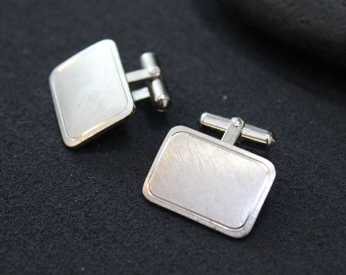 Sterling Silver Modern Textured Cuff Links, Simple Sterling Cuff Links, Mid Century Cuff Links, Mid Century Sterling, Retro Cuff Links