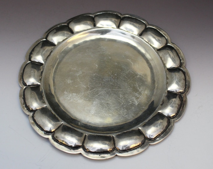 Beautiful Sterling Silver Fiesta Mexico Plate, Sterling Salad Plate, Mexican Sterling Silver Tableware, Fiesta Sterling Dish