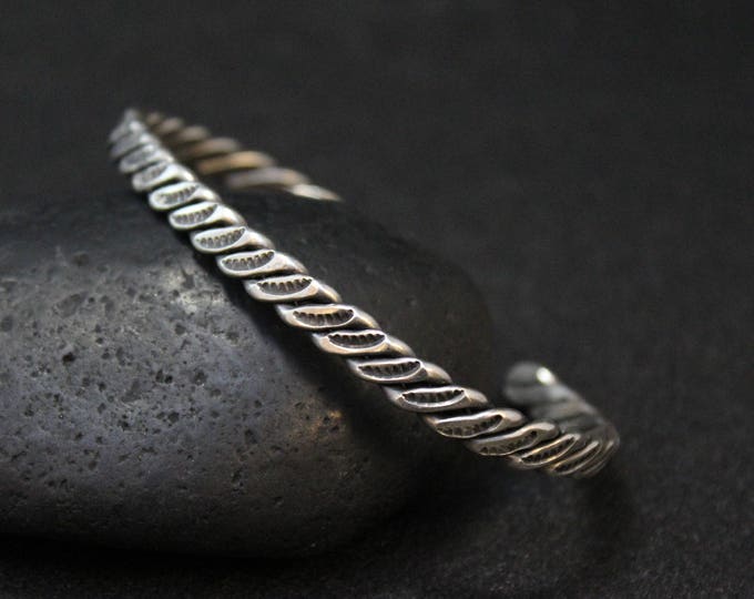 Sterling Silver Cuff Bracelet, Cuff, Twisted Silver Cuff Bracelet, 925