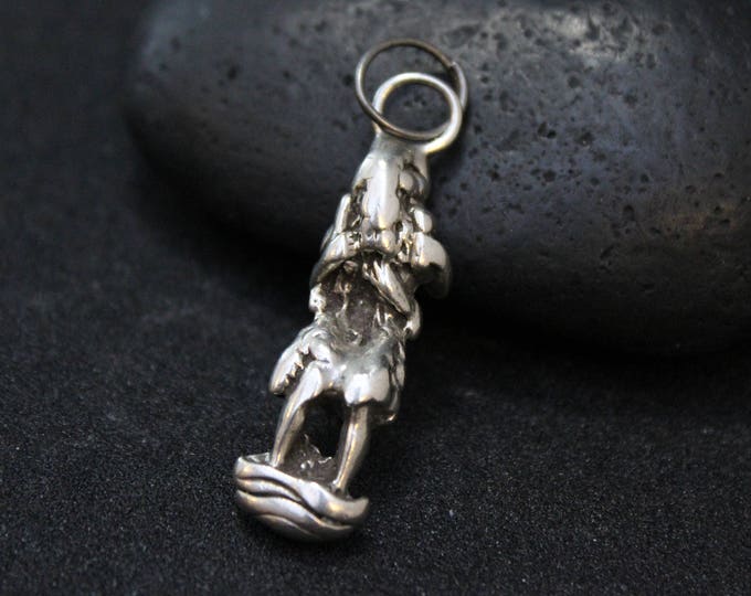 Unique Sterling Silver Figural Pendant, Sterling Silver Person Figure, Sculptural Pendant, Unique Sterling Silver Pendant