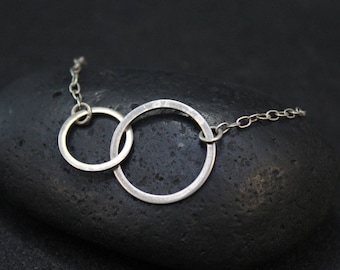 Minimalist Sterling Silver Circle Link Bracelet, Minimalist Circle Bracelet, Minimalist Sterling Silver Jewelry, Minimalist Jewelry