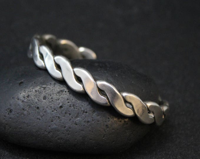 Heavy Sterling Silver Twisted Rope Unisex Cuff Bracelet, Twisted Sterling Cuff Bracelet, Mens Sterling Bracelet, Mens Sterling Cuf