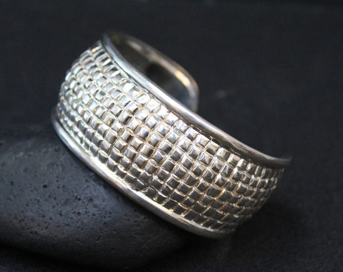 Sterling Silver Textured Cuff Bracelet, Modern Sterling Silver Cuff, Textured Sterling Bracelet, Chunky Sterling Cuff, Chunky Jewelry