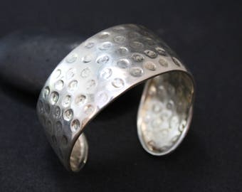 Large Sterling Silver Textured Cuff Bracelet, Chunky Sterling Silver Cuff, Large Cuff Bracelet, Abstract Sterling Jewelry, Chunky Bracelet