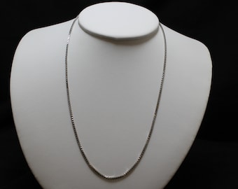 18" Sterling Silver Milor Italian Box Link Necklace Chain