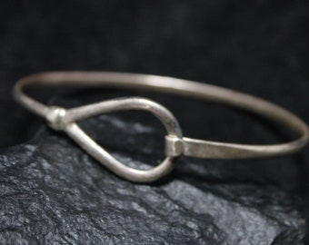 Minimalist Sterling Silver Locking Cuff Bracelet, Vintage Silver Cuff Bracelet, Simple Silver Bracelet, Vintage Jewelry, Sterling Jewelry