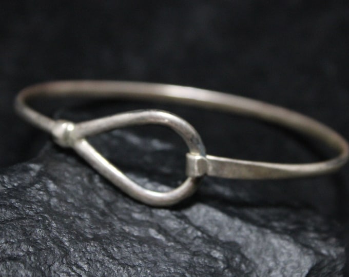 Minimalist Sterling Silver Locking Cuff Bracelet, Vintage Silver Cuff Bracelet, Simple Silver Bracelet, Vintage Jewelry, Sterling Jewelry