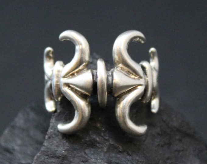 Vintage Sterling Silver Fleur de Lis Ring, 925 Silver Fleur de Lis Ring