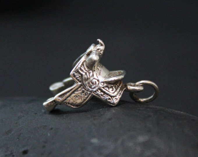 Small Sterling Silver Horse Saddle Charm