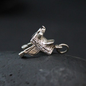 Small Sterling Silver Horse Saddle Charm