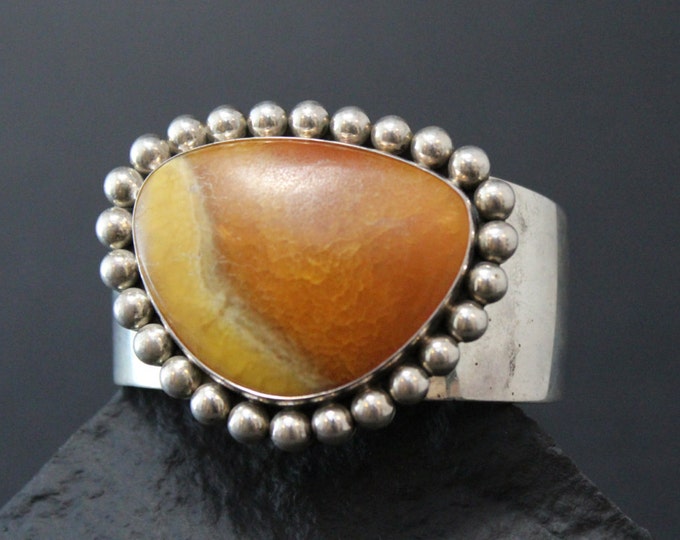 Artie Yellowhorse Cuff Bracelet, Bracelet, Signed Jewelry, Silver Russian Simbercite Bracelet