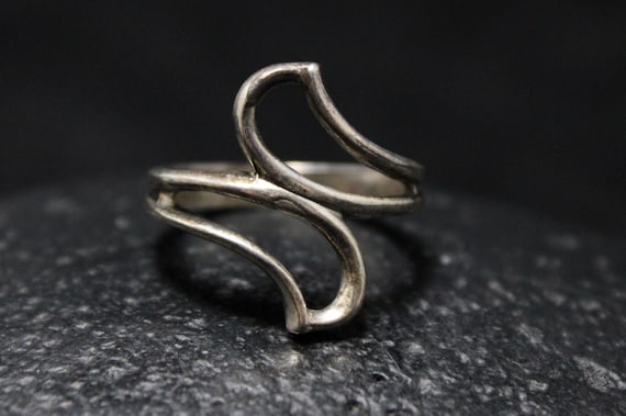 Sterling Silver Modernist Swirl Ring, Modern Ster… - image 2