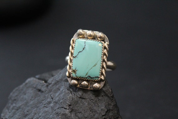 Sterling Silver and Faux Turquoise Southwestern R… - image 2