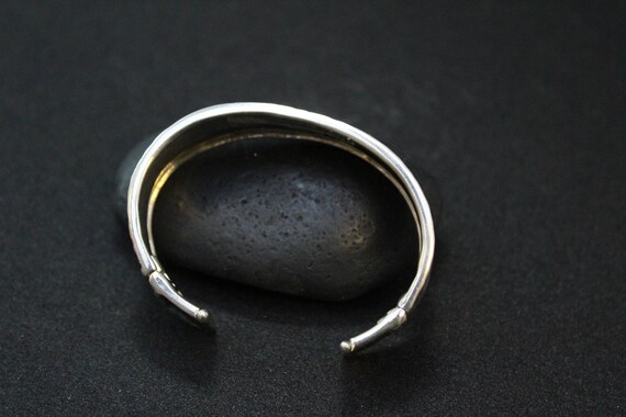 Sterling Silver Hammered Cuff Bracelet, Hammered Sterling Silver Cuff, Hammered Silver Jewelry, Textured Sterling Silver Cuff Bracelet View 4