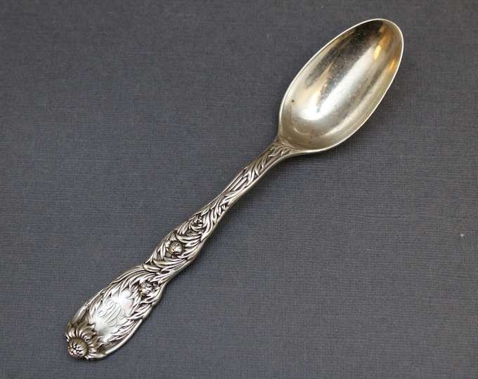 Sterling Silver Tiffany & Co Chrysanthemum Oval Soup Spoon, Tiffany Chrysanthemum Sterling Flatware, Tiffany Chrysanthemum Dessert Spoon