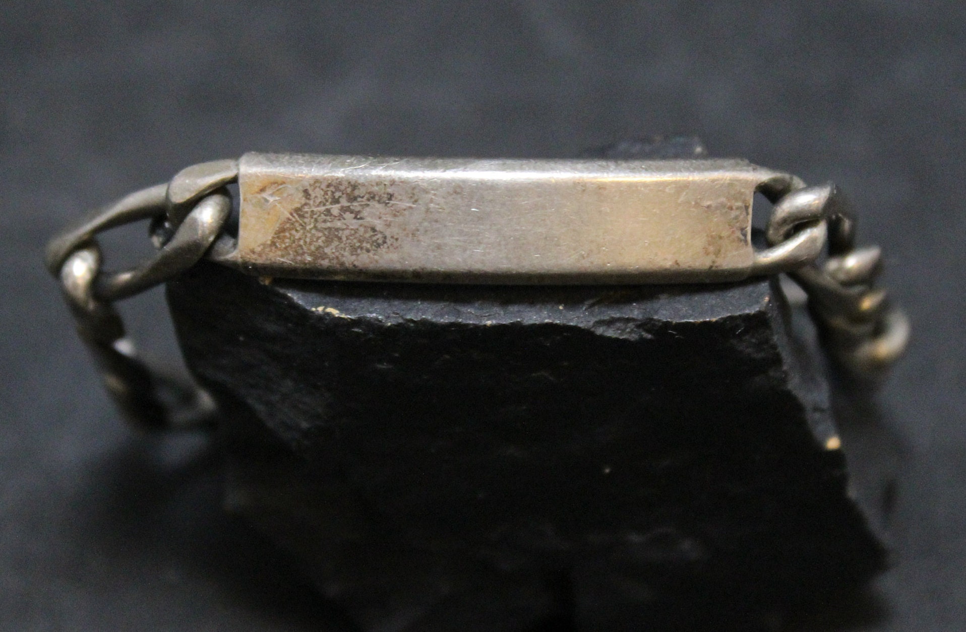 Sterling Silver Figaro Link ID Bracelet