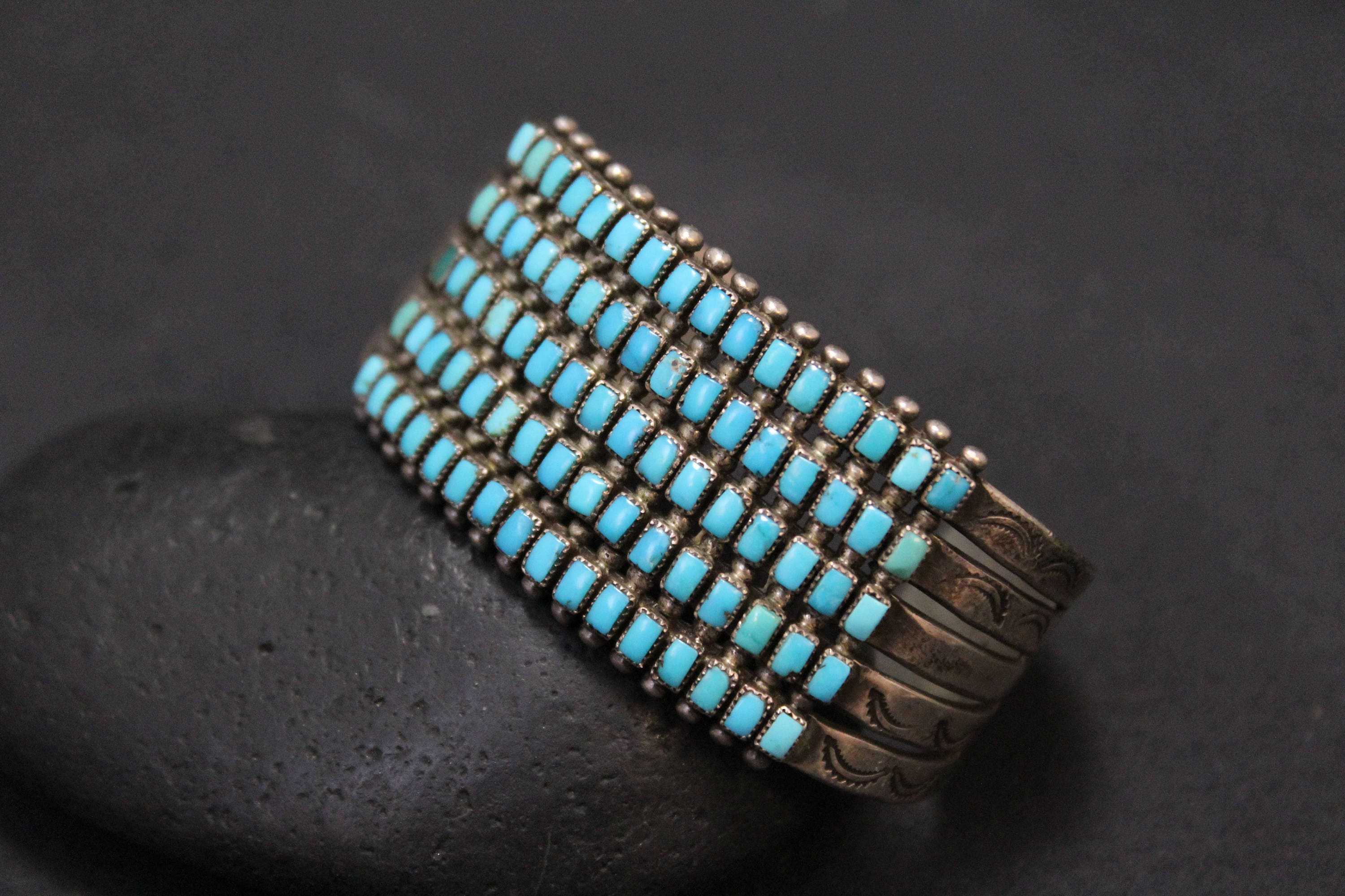 RESERVED Sterling Silver Old Pawn Zuni Cuff Bracelet, Sterling Zuni