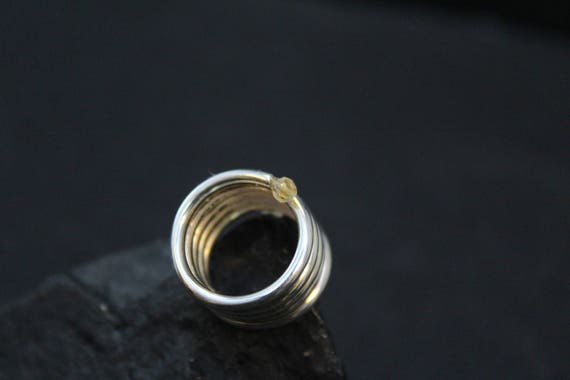 Sterling Silver Beaded Spiral Ring, Sterling Spir… - image 4