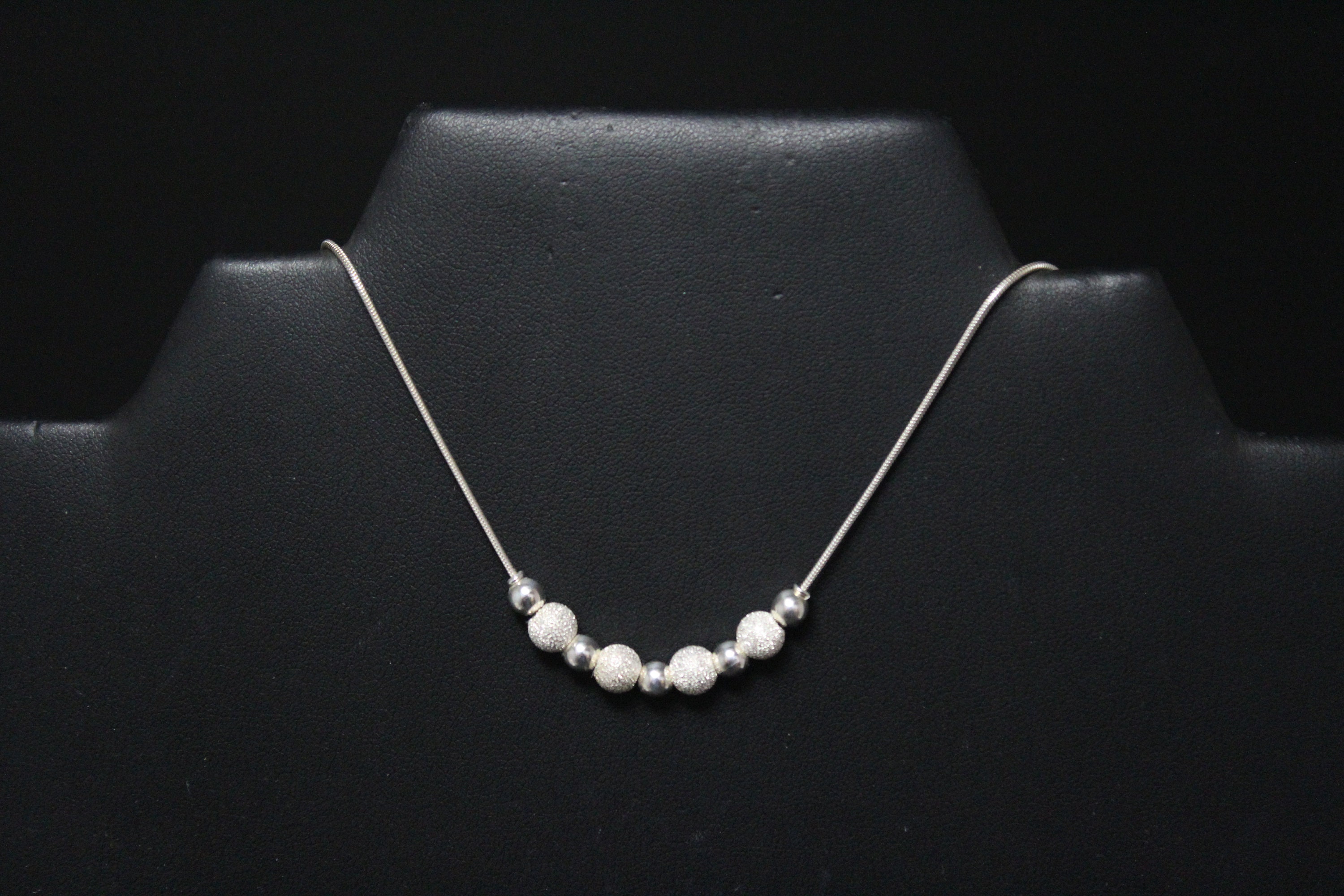 Sterling Silver Necklace with Textured Beads, Modern Sterling Necklace ...