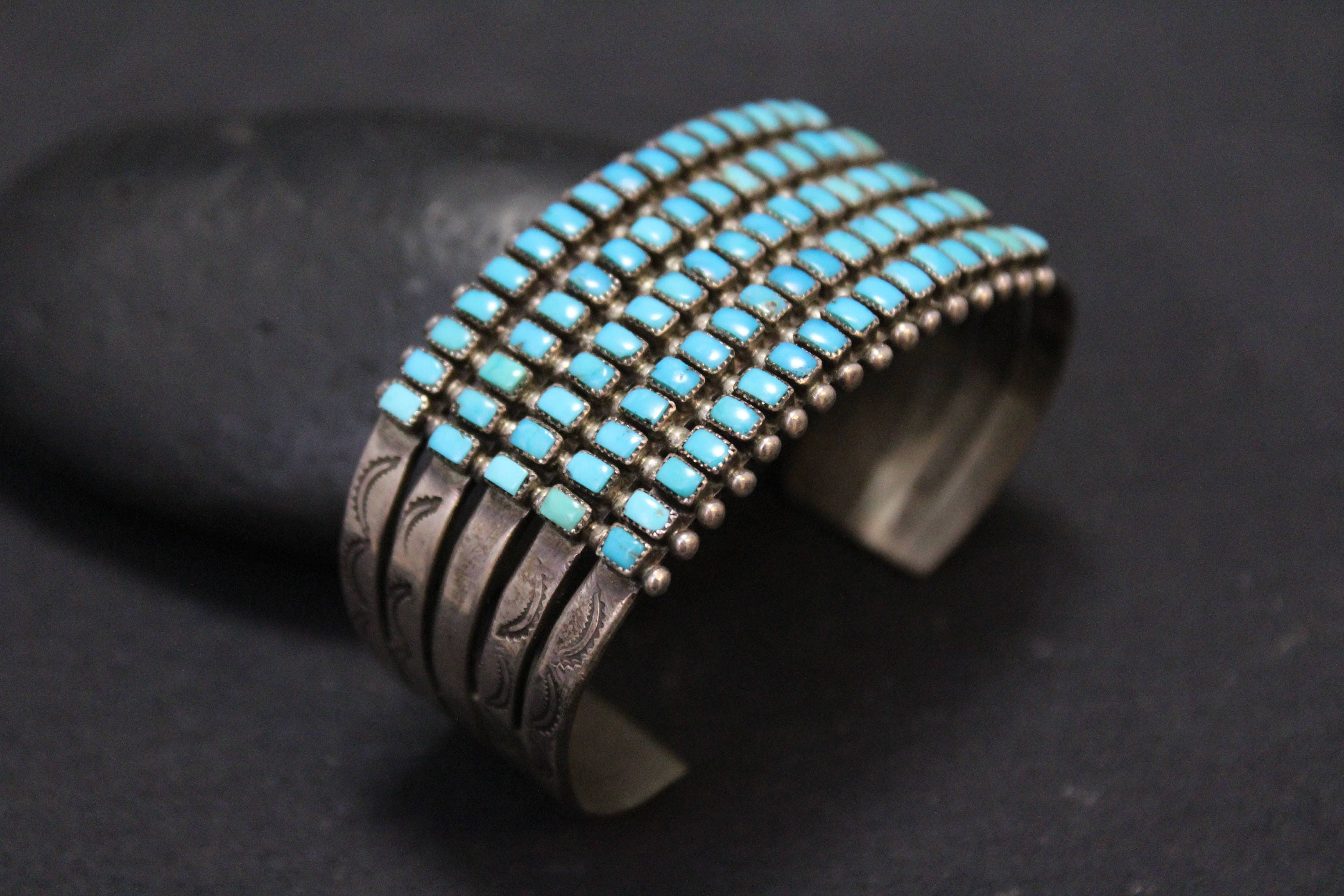 RESERVED Sterling Silver Old Pawn Zuni Cuff Bracelet, Sterling Zuni