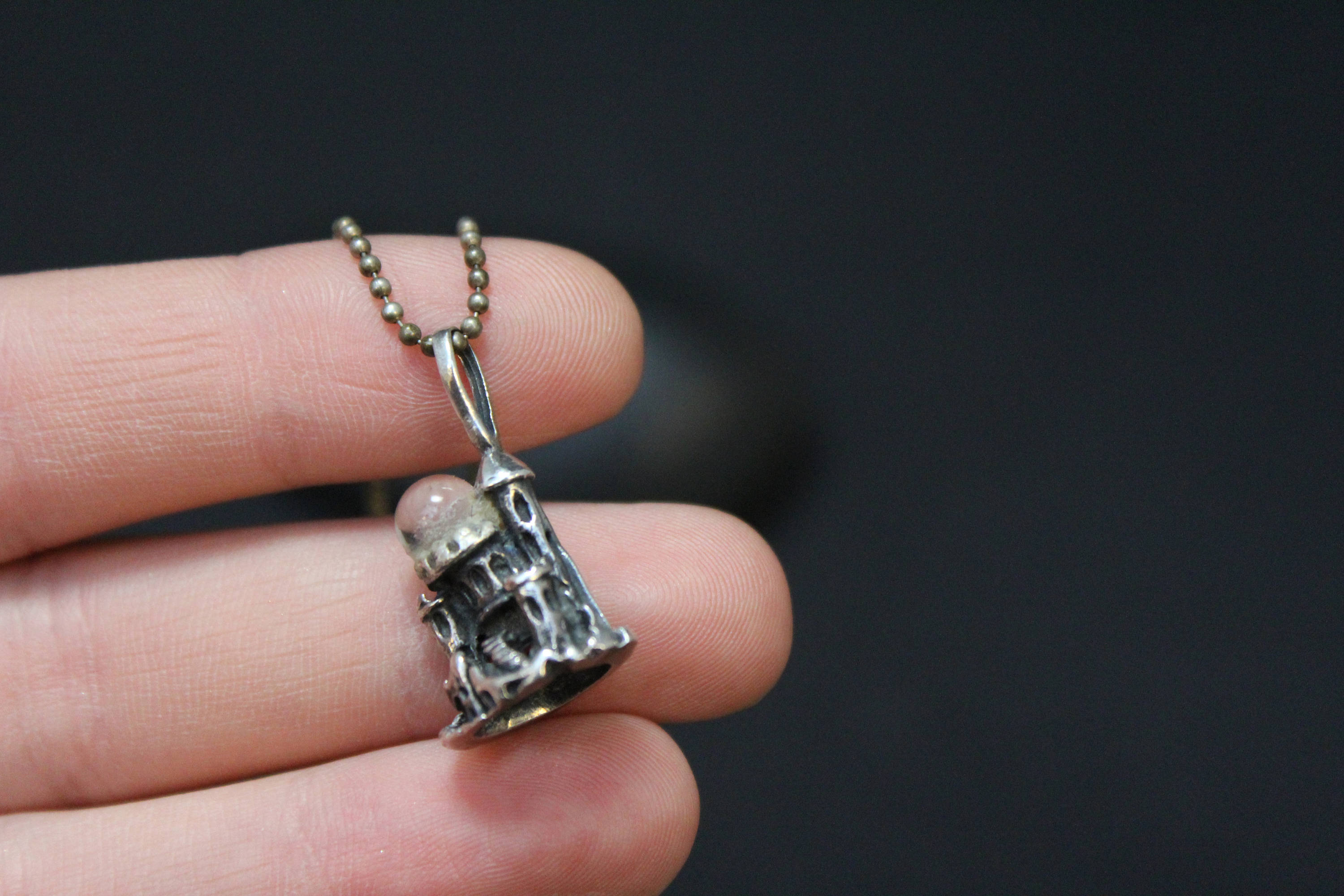 Sterling Silver Castle Necklace, Sterling Wizard Necklace, Sterling