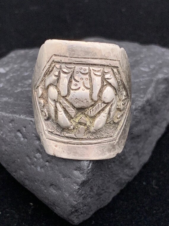 Epic Antique Asian Silver Ring, Sterling Silver M… - image 2