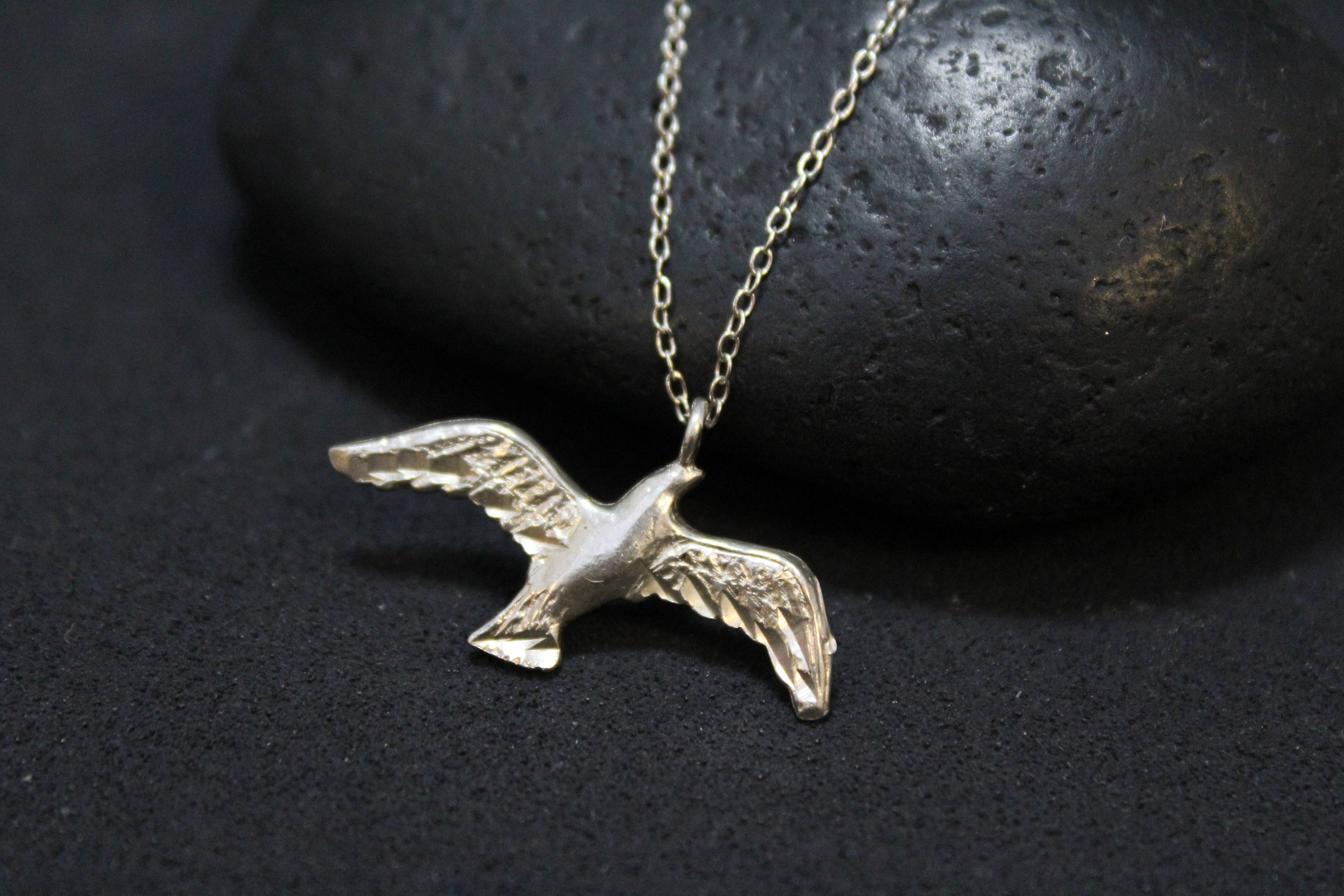Sterling Silver Bird Necklace, Sterling Silver Bird Pendant, Sterling