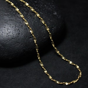 Gold Plated Sterling Silver Textured Nugget Tinsel Chain 20 Inches, Minimalist Gold Chain Necklace, Textured Gold Chain, Sparkly Chain