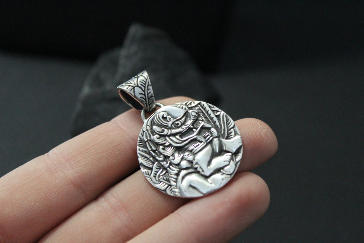 Sterling Silver Chinese Zodiac Foo Dog Pendant