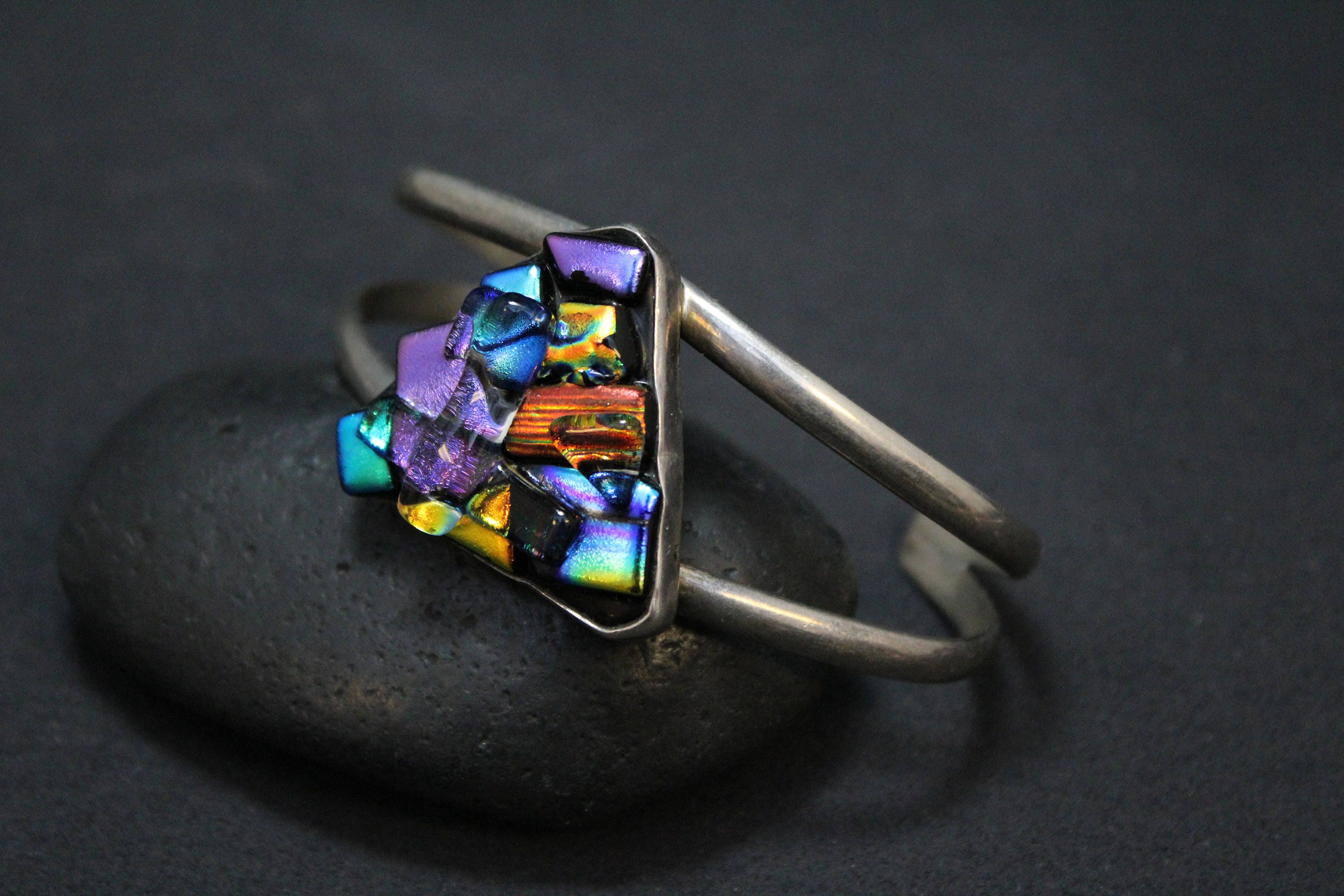 Glass cuff bracelet deals