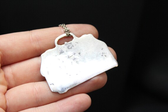 Unique Sterling Silver Suitcase Necklace, Sterlin… - image 3