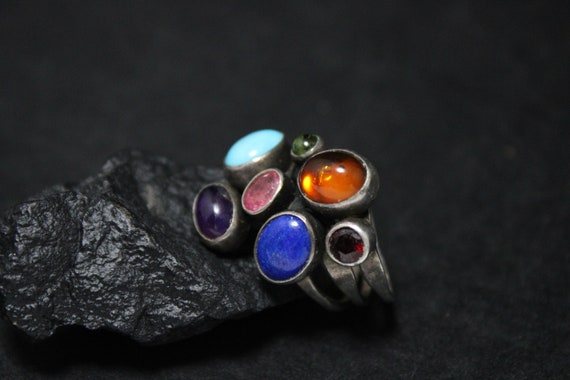 Beautiful NAKAI Stone Sterling Ring, Vintage Silv… - image 1