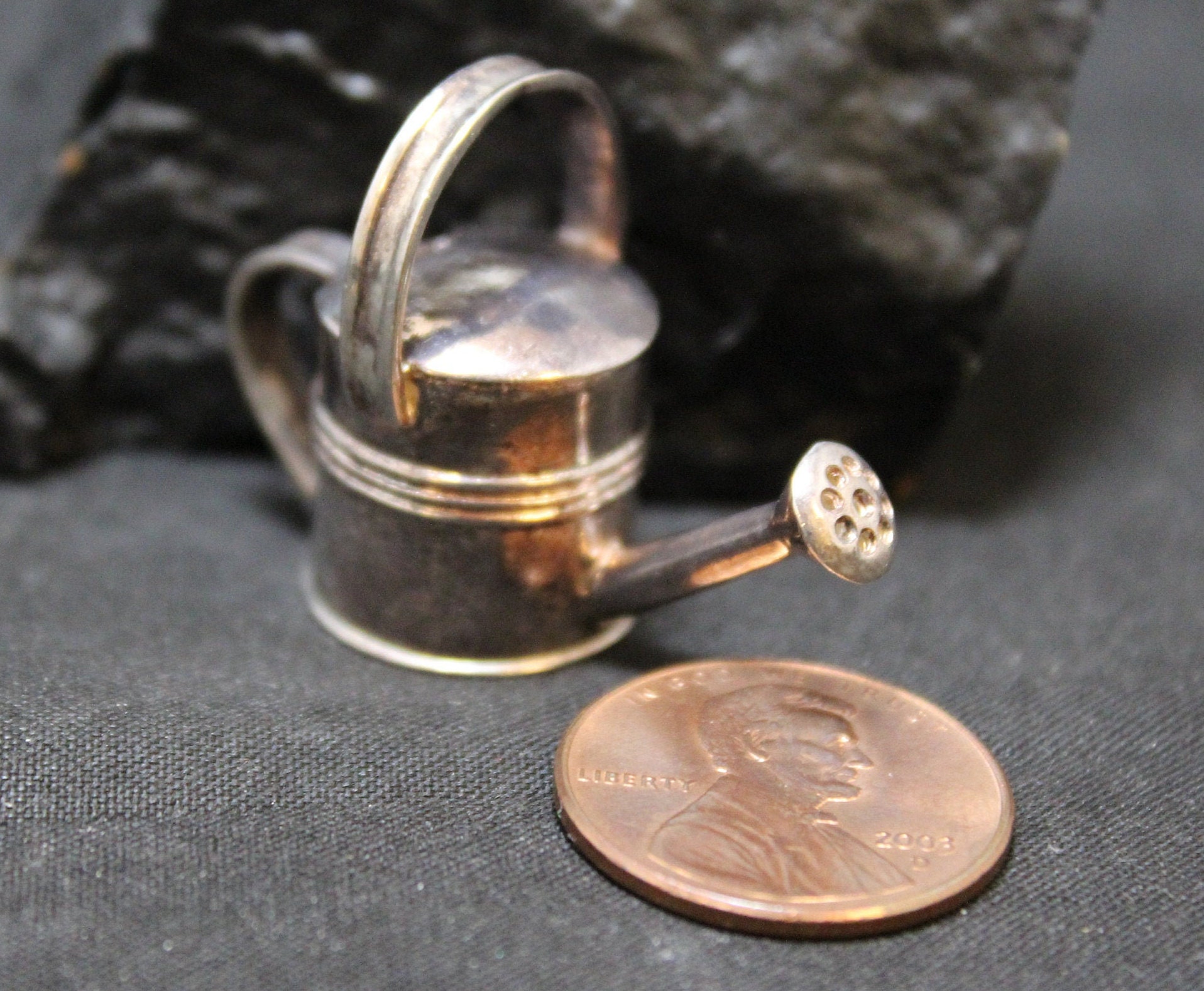 Mini Sterling Silver Watering Can Pendant, Sterling Silver Watering Can