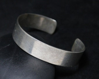 Simple Sterling Silver Vintage Minimalist Cuff Bracelet, Everyday Sterling Cuff Bracelet, Sterling Plain Cuff Bracelet, Vintage Sterling