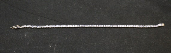 AS IS Sterling Silver CZ Tennis Bracelet, Periwin… - image 5