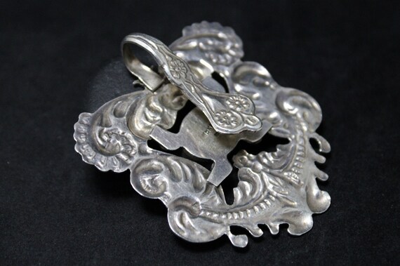 Sterling Silver Vintage TAXCO Art Nouveau Style O… - image 3