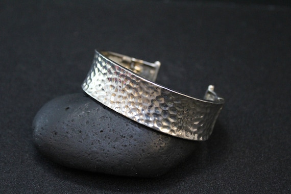 Sterling Silver Hammered Cuff Bracelet, Hammered Sterling Silver Cuff, Hammered Silver Jewelry, Textured Sterling Silver Cuff Bracelet
