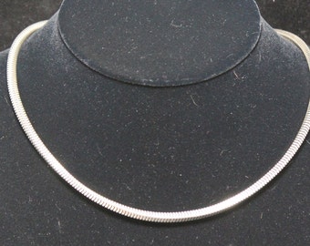 Sterling Silver Square Snake Chain with Round Snap Closure, 925 ESPO SIG, Joseph Esposito 18 " Square Snake Chain with Snap Closure