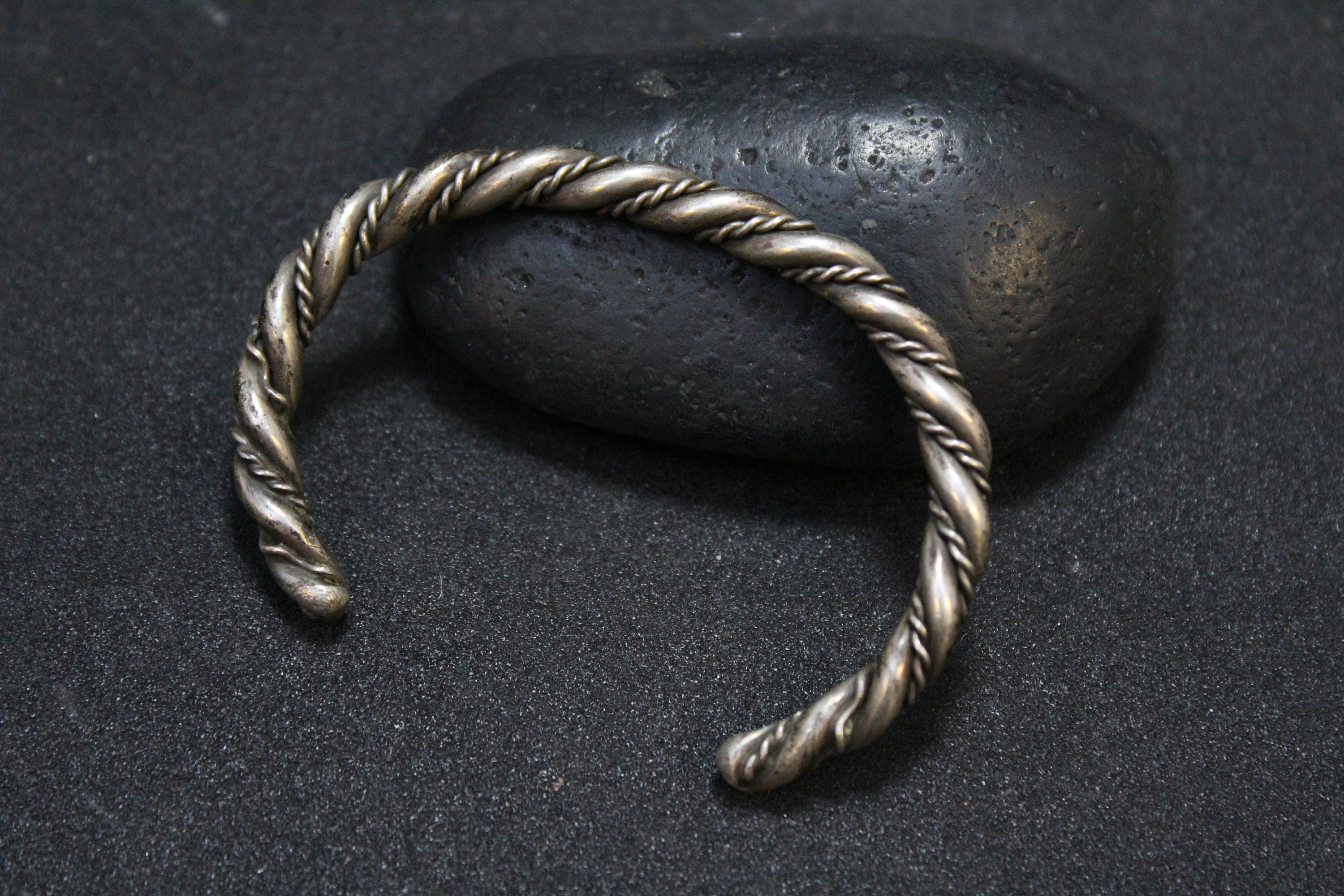 Sterling Silver Heavy Twisted Cuff Bracelet, Twisted Rope Cuff, Men's