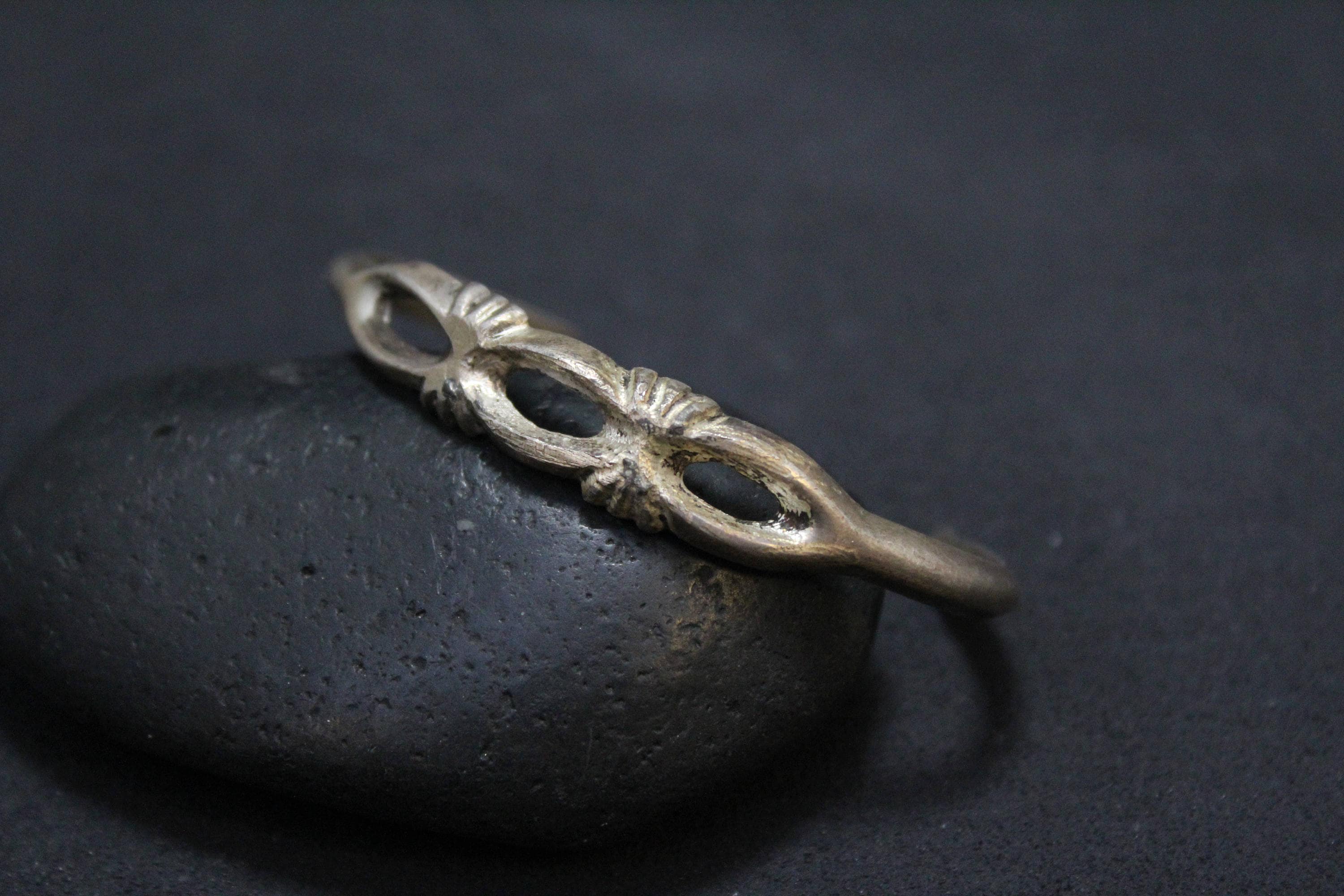 Sterling Silver Sand Cast Cuff Bracelet, Native American Sand Cast