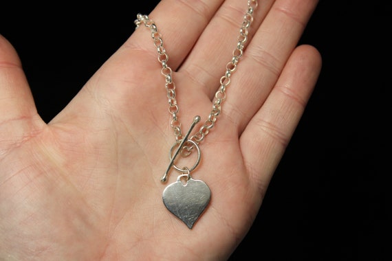 Sterling Silver Toggle Heart Minimalist Chain Nec… - image 5