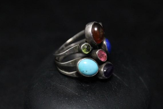 Beautiful NAKAI Stone Sterling Ring, Vintage Silv… - image 5