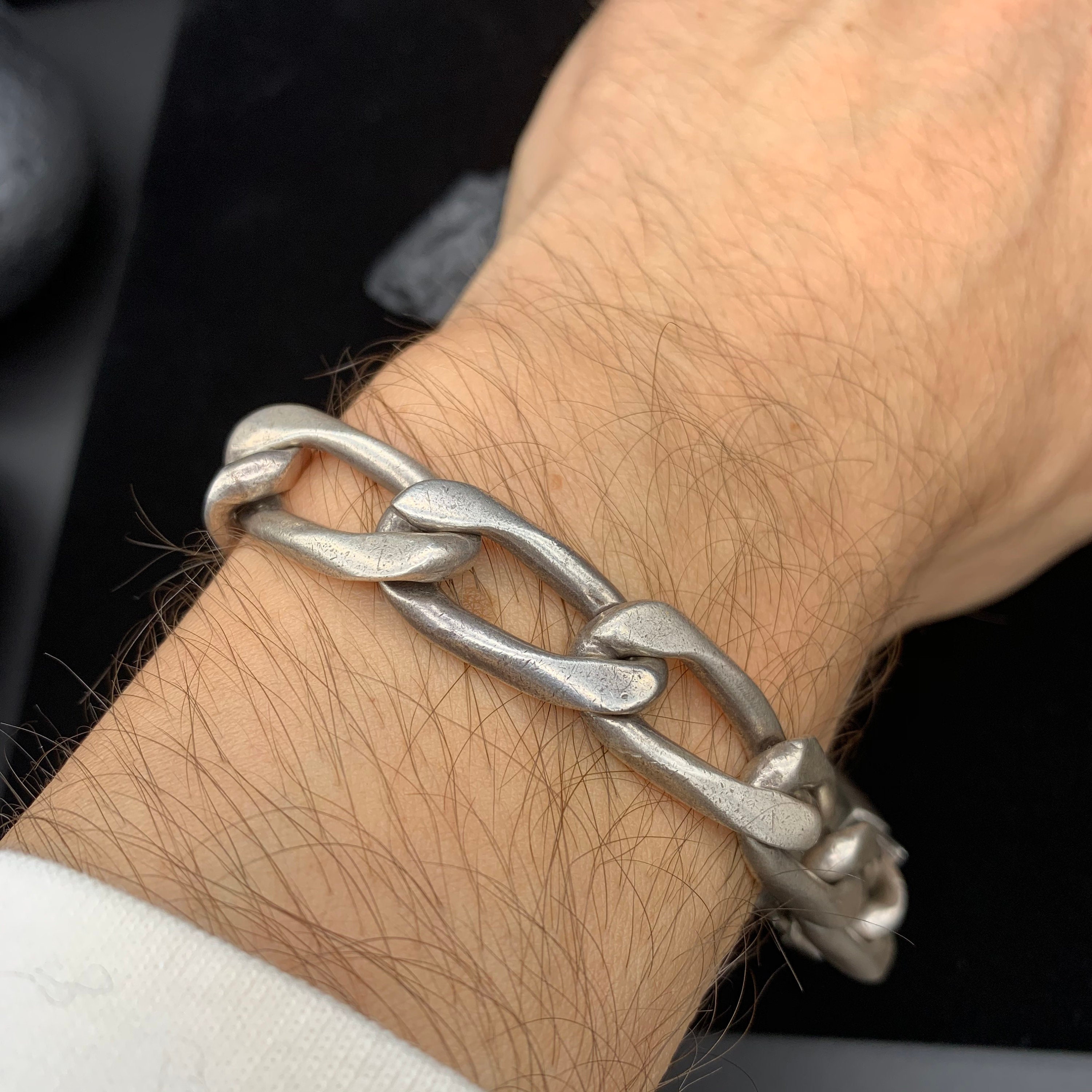 Sterling Mexico Cuban Chain Link Bracelet