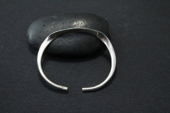 Sterling Silver Modernist Flattened Cuff Bracelet… - image 2