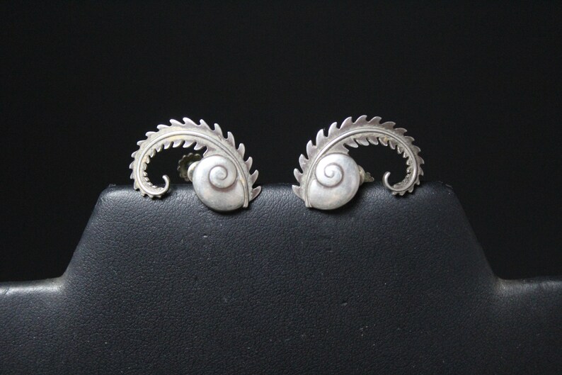 Georg Jensen Sterling Earrings Danish Sterling Earrings Sterling Silver Georg Jensen Snail Wreath Earrings #112 Georg Jensen Earrings