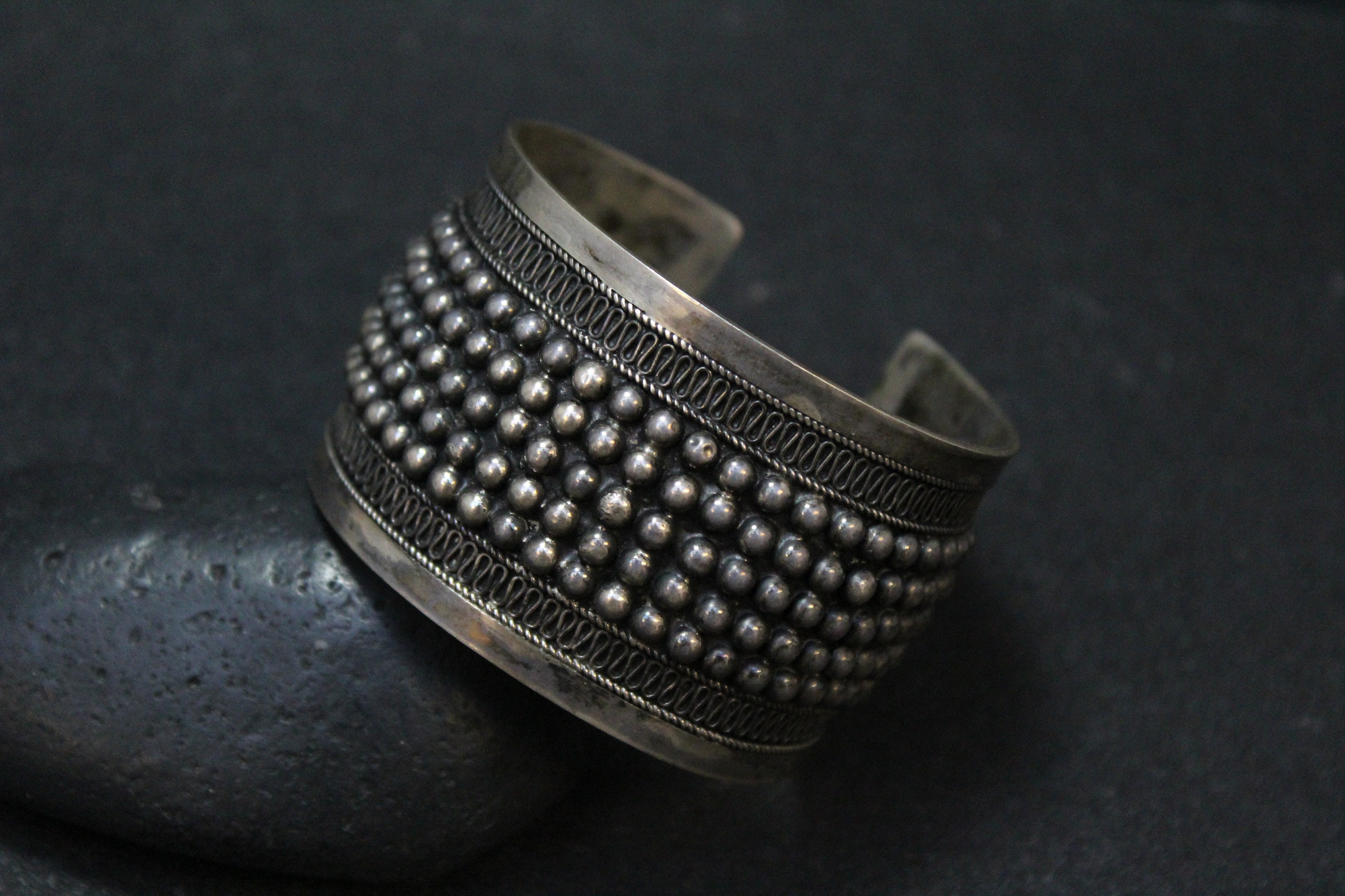 Sterling Boho Textured Cuff Bracelet, Wide Sterling Silver Cuff, Boho